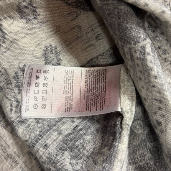 Desmond & Dempsey Women Linen Dress Size XL Midi Spaghetti Strap Tropical Beachy - Picture 10 of 16